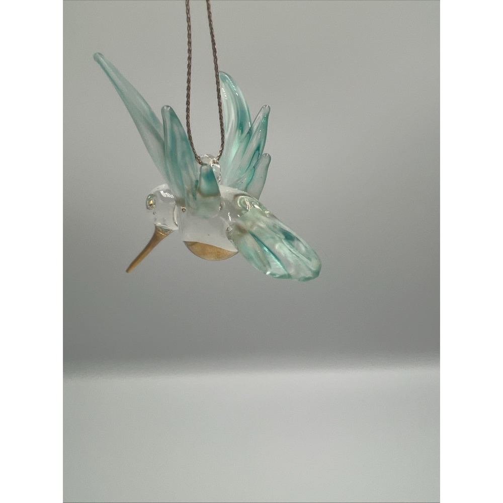 Hummingbird Ornament Glass Green Teal Figurine Crystal‎ Hanging Bird Christmas - Picture 6 of 8